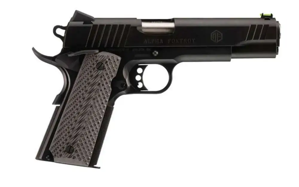 ALPHA FOXTROT AF1911E HGA 45 AUTO 5IN BBL POLISHED BLACK DLC 7RD NOVAK SIGHTS