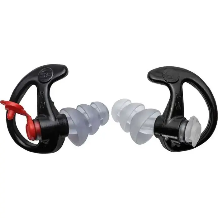 TRIPLE FLANGED, FILTERED EARPLUGS, MEDIUM, 25 PAIR, BLACK