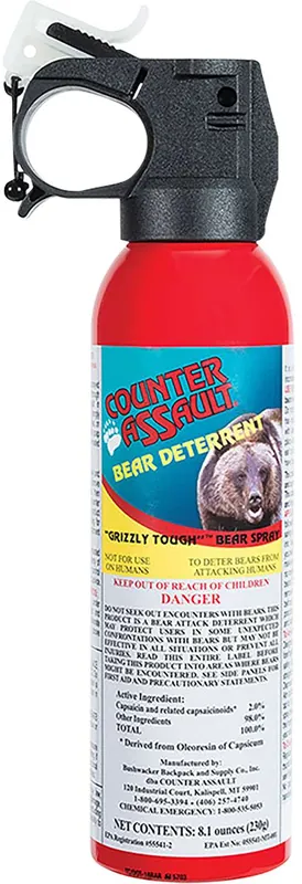 Counter Assault 15067024 Bear Spray Capsaicin Range 32 ft-7 Seconds 8.10 oz