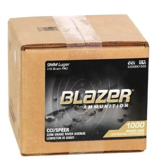 CCI 5200BK500 Blazer Brass 9mm Full Metal Jacket (FMJ) 500 Per Box/ 1 Cs