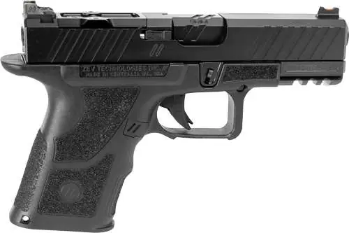 ZEV OZ9CDUTYSS OZ9 Duty Compact 9mm Luger 15+1 4", Black, Serrated Stainless Steel Slide with Optic Cut, Polymer Frame with Picatinny Rail, Fiber Optic Combat Sights
