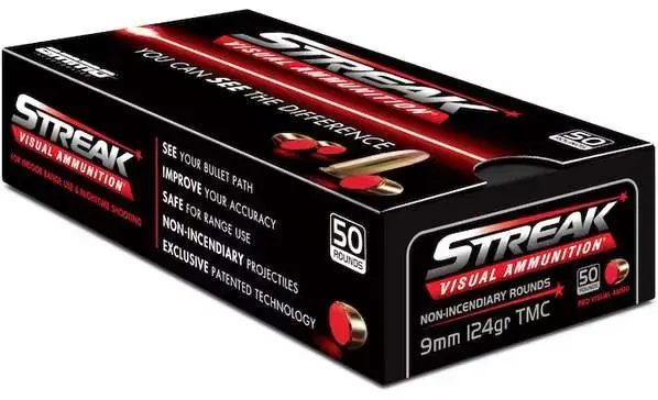 AMMO INC STREAK AMO 9MM 124GR TMC RED 50-RD ( 20 BOXES PER CASE )
