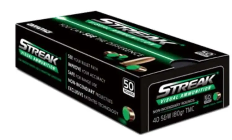 AMMO INC STREAK AMO 40 S&W 180GR TMC GREEN 50-RD ( 20 BOXES PER CASE )