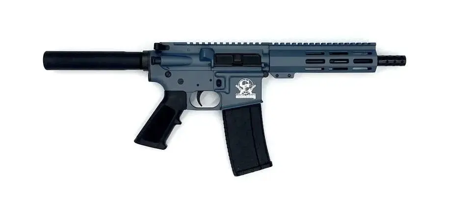 GLFA AR15 Pistol - Blue Titanium | .223 Wylde | 7.5" Heavy Barrel | 7" M-LOK Handguard