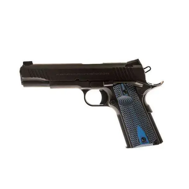 Standard Manufacturing 1911 HPX Pistol - Sandblast Finish | .45ACP | 5" Stainless Barrel | 7rd | Front Slide Serrations | Honeycombed Blue / Black Grips