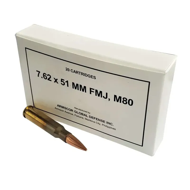 Armscor 7.62x51mm NATO Rifle Ammo - 147 Grain | M80 / Full Metal Jacket | 20rd Box