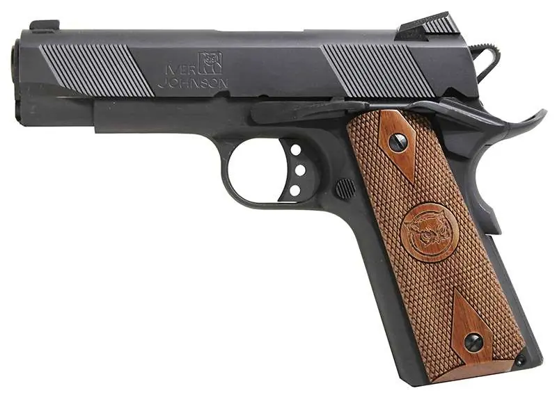 IVER JOHNSON ARMS HAWK 1911 Hawk Commander 70 Series 9mm Luger Single 4.25" 9+1 Walnut Grip Blued Steel Alloy Frame/Slide