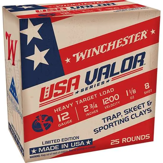 WIN USA VALOR 12GA 2.75 LS 1-1/8OZ #8 25 Round Box