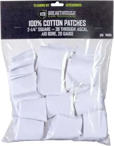 BREAKTHROUGH CLEANING PATCHES 2 1/4" SQUARE .38-.45 50 PACK