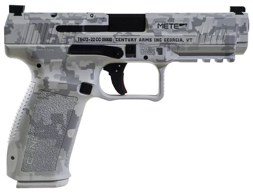 Canik HG5636AWDN Mete SFT 9mm Luger 18+1/20+1 4.46" Black Match Grade Barrel, Arctic Digital Camo Optic Ready/Serrated Steel Slide, Polymer Frame w/Picatinny Rail & Polymer Grips Right Hand
