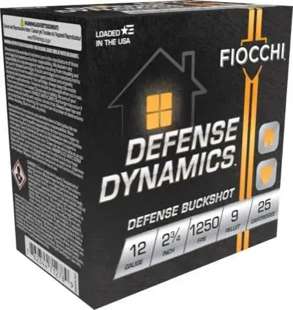FIOCCHI HOME DEFENSE AMO 12GA 2.75 IN 1 BK 9 PELLET 25RDS