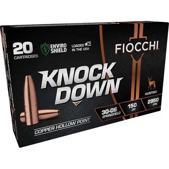 FIOCCHI KNOCK DOWN AMO LEAD FREE COPPER HP 30-06 SPRINGFIELD 150GR 20RD ( 10 PER CASE )
