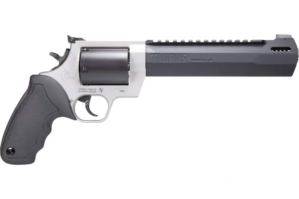 Taurus Raging Hunter Revolver - Black / Stainless | .500 S&W Mag | 8.3" Barrel | 5rd | Rubber Grip | Picatinny Rail