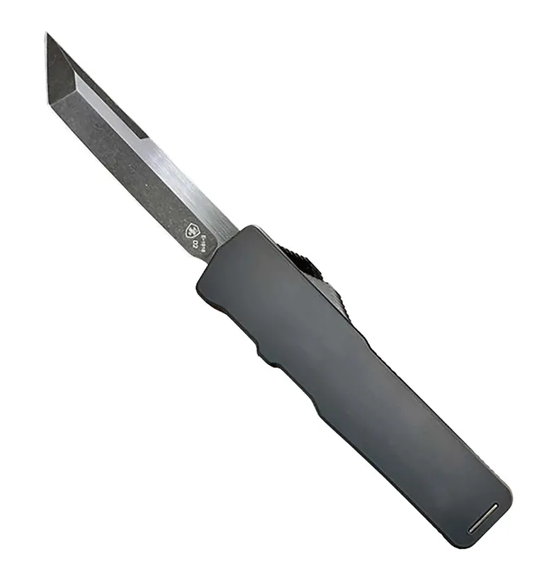 Templar Knife XLBR221 Excalibur Large 3.55" OTF Tanto Plain Black Oxide Stonewashed Powder Coated D2 Steel Blade/5.25" Black Aluminum/Rubber Handle Includes Pocket Clip