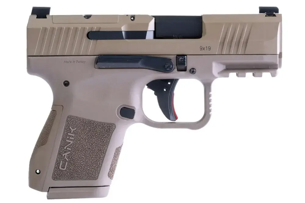 CANIK METE MC9 HGA 9MM 3.18IN BBL FDE 1-12RD & 1-15RD MAG 3-BACKSTRAPS HOLSTER