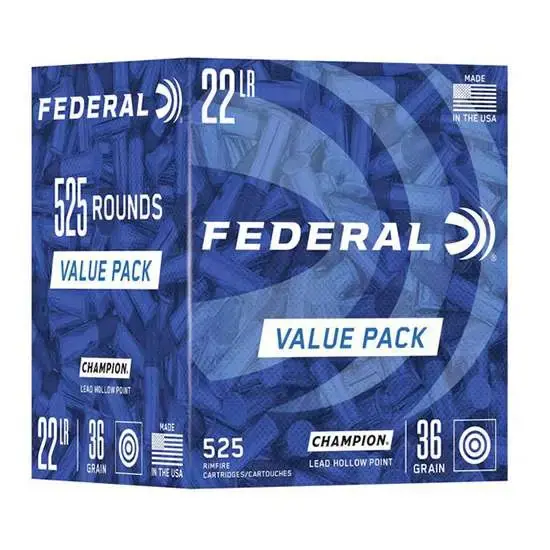 FED CHAMPION .22LR 36GR LEAD HP 525 Round Box