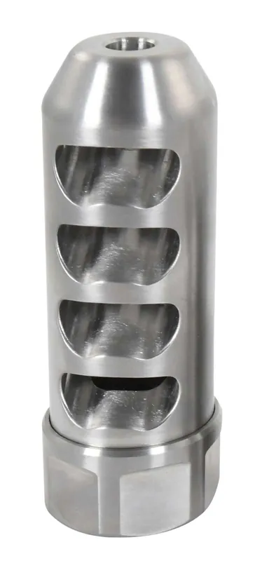 American Precision Arms G2F5838S Gen 2 Fat Bastard Self Timing Brake Stainless Steel with 5/8"-24 tpi Threads, 3.30" OAL & 1.115" Diameter for 338 Cal Rifle