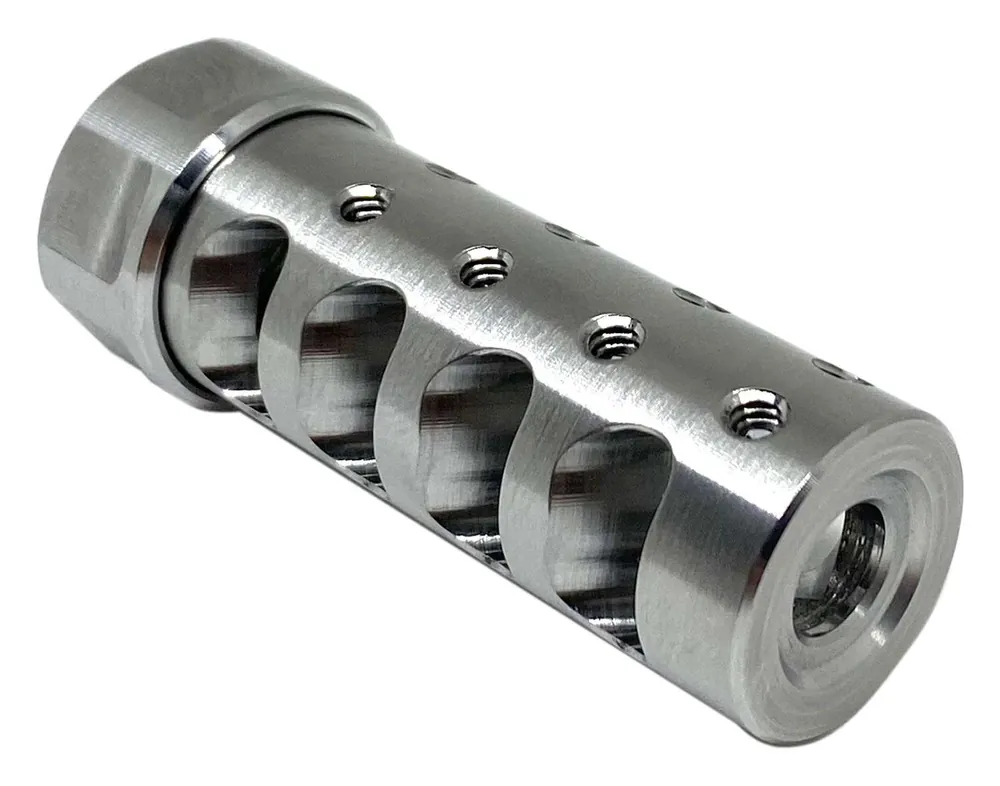 American Precision Arms G3A1222S The Answer Gen 3 Micro Bastard Brake Stainless Steel with 1/2"-28 tpi Threads, 2.20" OAL & .600"-.750" Diameter for 223 Rem AR-Platform & Hunting Rifles