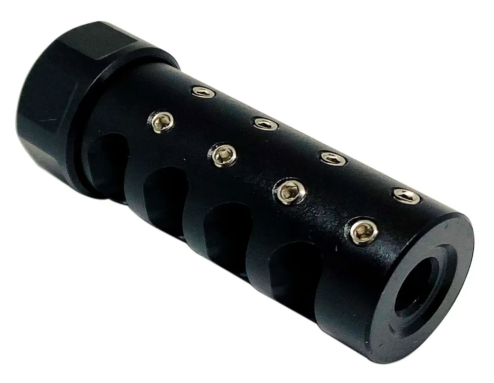 American Precision Arms G3A1230N The Answer Gen 3 Micro Bastard Brake Black Nitride Stainless Steel with 1/2"-28 tpi Threads, 2.20" OAL & .600"-.750" Diameter for 30 Cal AR-Platform & Hunting Rifles