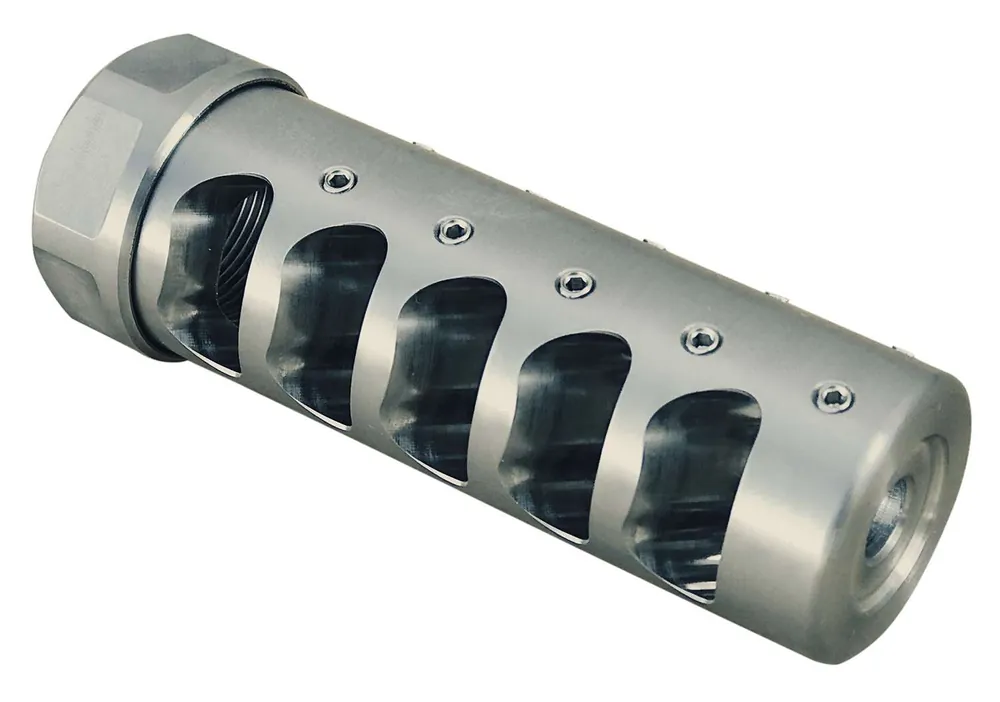 American Precision Arms G3F5838S Gen 3 Fat Bastard Self Timing Brake Stainless Steel with 5/8"-24 tpi Threads, 3.50" OAL & 1.10" Diameter for 338 Cal Rifle