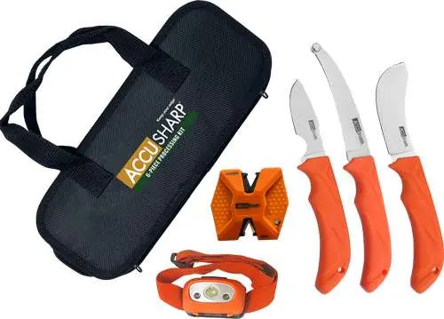 ACCUSHARP 6-PIECE PROCESSING KIT W/SHARPENER & HEADLAMP