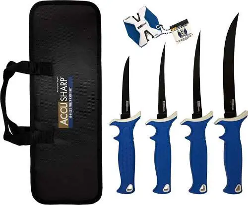 ACCUSHARP 6-PIECE FILLET KNIFE KIT W/SHARPENER & ZIP CASE