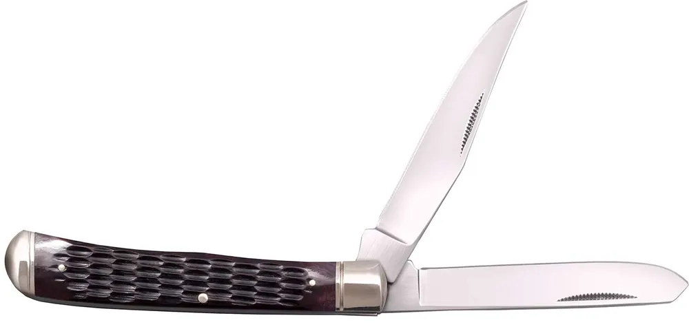 TRAPPER KNIFE 2 BLADES 3.3IN JIGGED BONE