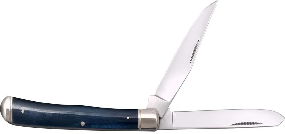 TRAPPER KNIFE 2 BLADES 3.3IN BLUE BONE