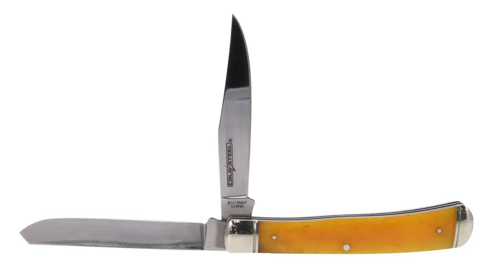 TRAPPER KNIFE 2 BLADES 3.3IN YELLOW BONE
