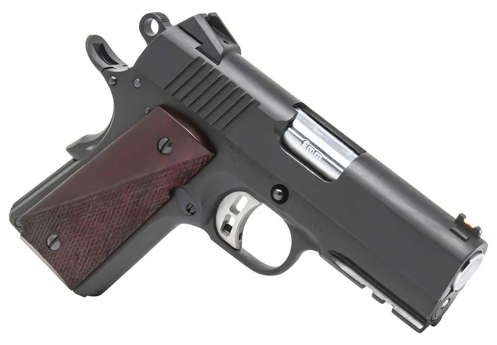 Fusion Firearms 1911THORN9 Freedom Thorn Officer 9mm Luger 8+1 3.50" Chrome Target Crown Steel Barrel, Matte Black Oxide Serrated Slide & Frame w/Picatinny Rail & Beavertail