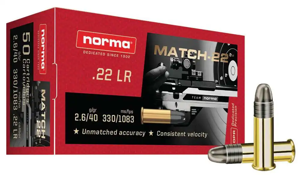 NORMA 2425076 22LR 40GR LRN MATCH 50/100