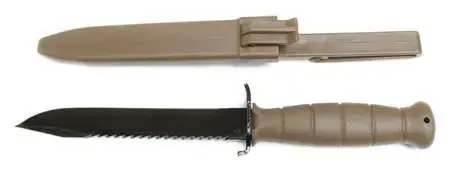 Glock KDO39179 Field Knife FM 81 6.50" Clip Point Plain/Saw Phosphate-Treated HRC55 Spring Steel Polymer FDE Handle Fixed