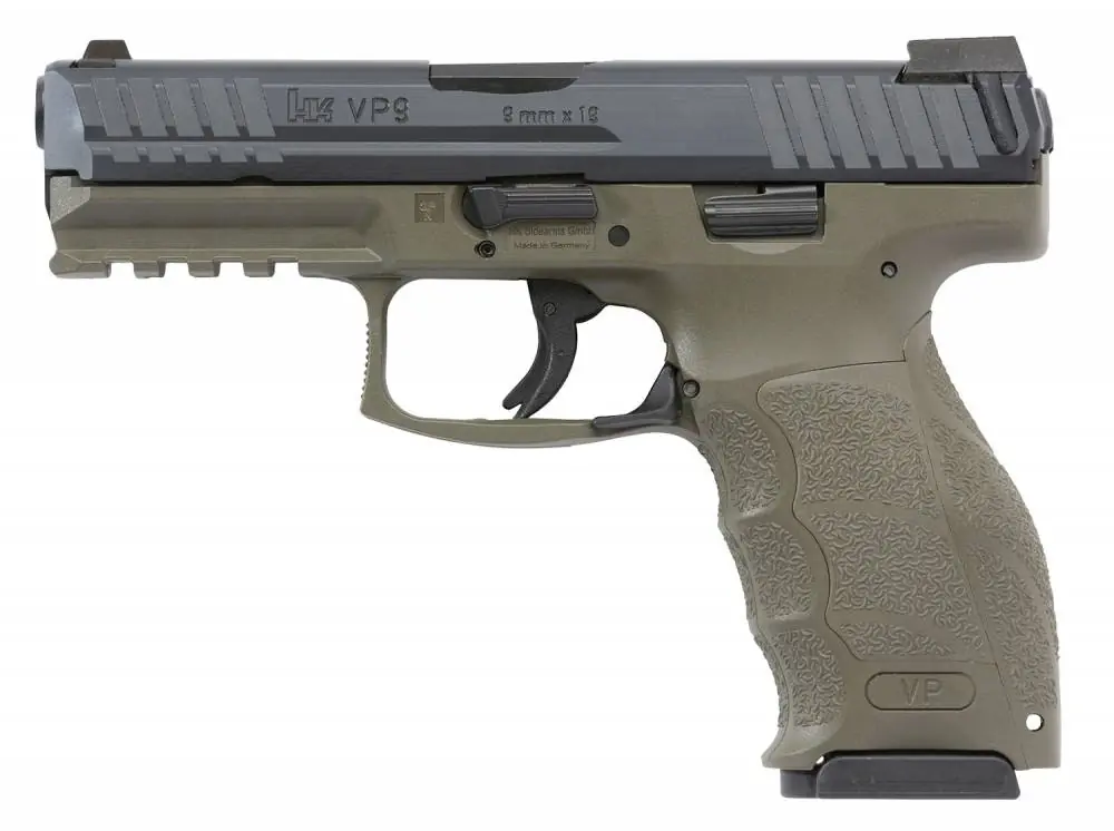 HK 700009GRLELA VP9 *MA Compliant 9mm Luger 4.09" 10+1 OD Green OD Green Interchangeable Backstrap Grip Night Sights 3 Magazines