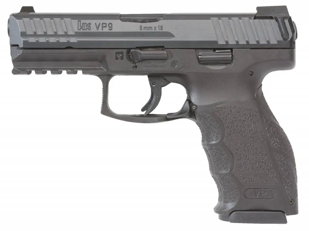 HK 700009LEA5 VP9 9mm Luger Double 4.09" 15+1 Black Interchangeable Backstrap Grip Black Slide