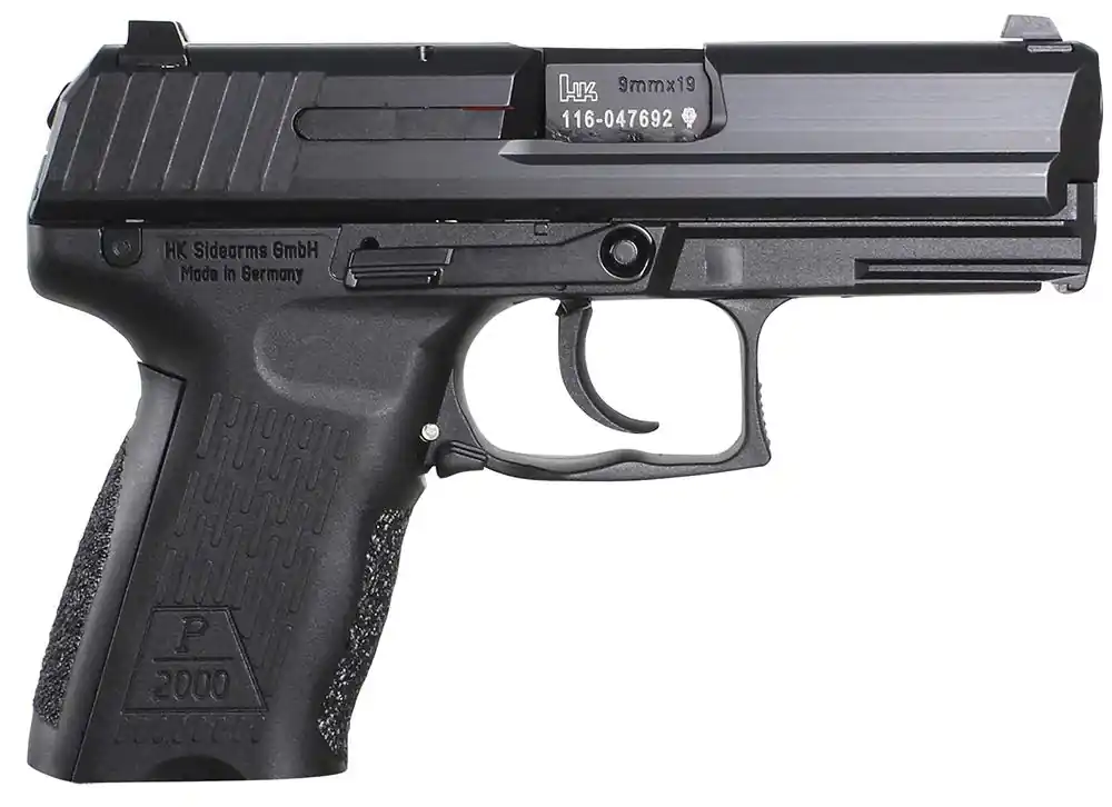 HK 709202A5 P2000 V2 LEM *CA Compliant 9mm Luger 3.66" 10+1 Black Black Interchangeable Backstrap Grip