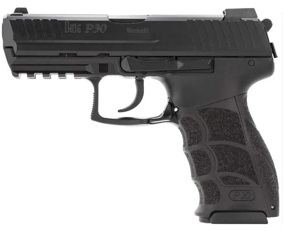 HK 730903LEA5 P30 V3 9mm Luger 3.85" 15+1 Black Black Interchangeable Backstrap Grip