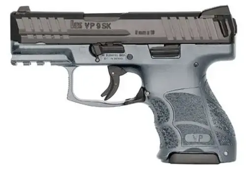 HK VP9 SK Double 9mm Luger 3.39" 10+1 Gray Interchangeable Backstrap Grip Black