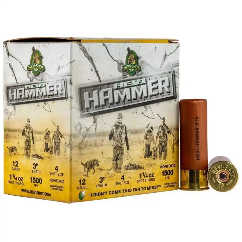 Hevishot 28004 Hevi-Hammer 12 Gauge 3 1 1/4 oz 4 Shot 25 Round Box