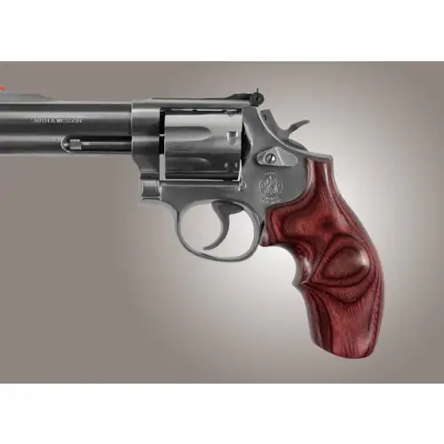 S&W K or L Frame Round Butt - Smooth - ROSE LAMINATE - w/ Top Finger Groove