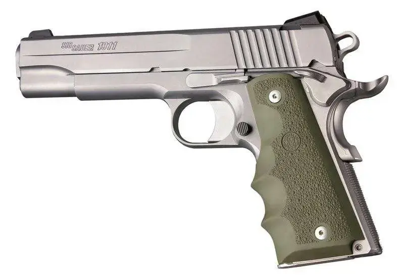 Govt. Model Rubber Grip with Finger Grooves OD Green