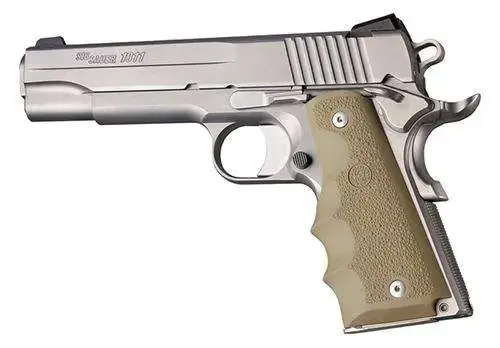 Govt. Model Rubber Grip with Finger Grooves Flat Dark Earth