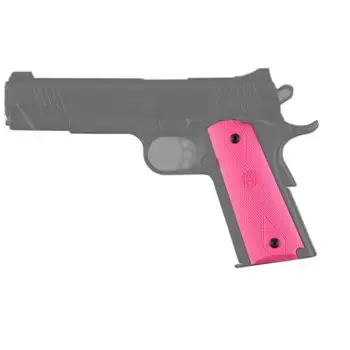 Hogue 45017 Rubber Grip Panels 1911 Government Checkered Pink