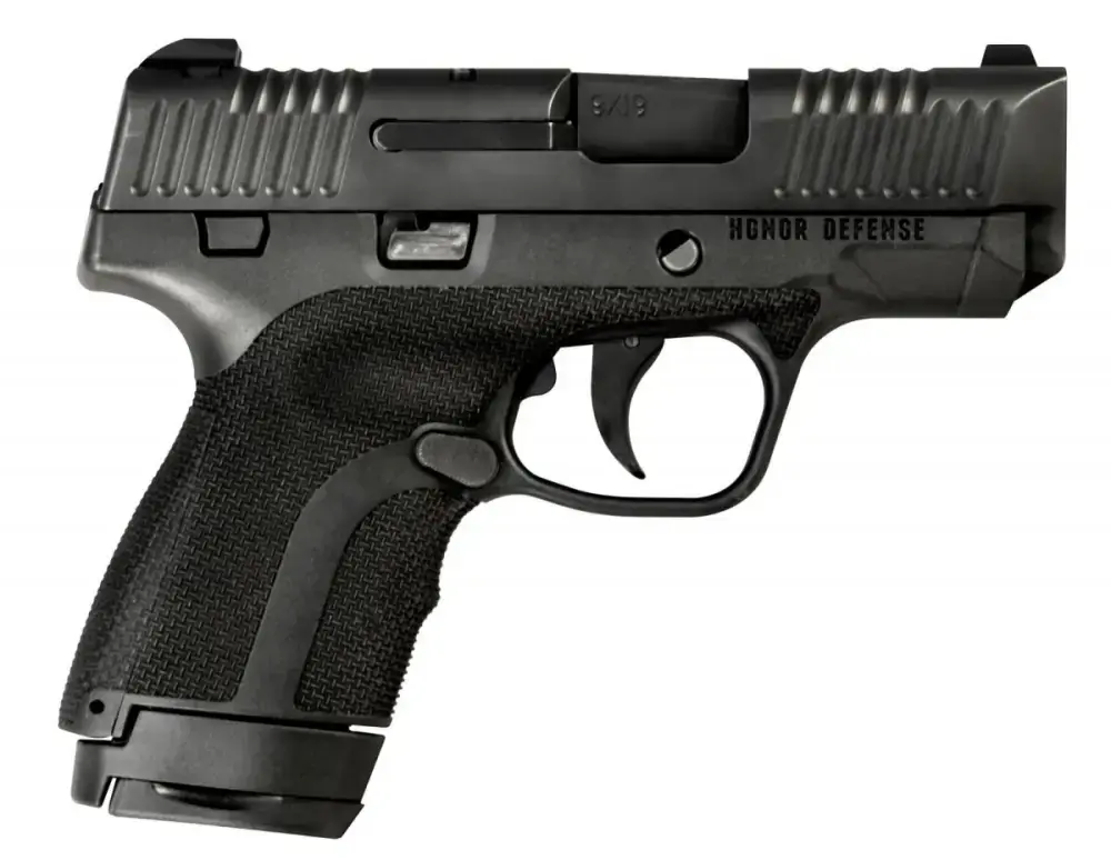 Honor Defense HG9SCMS Honor Guard Sub-Compact 9mm Luger 3.20" 7+1 & 8+1 Black Stainless Steel Black Polymer Grip