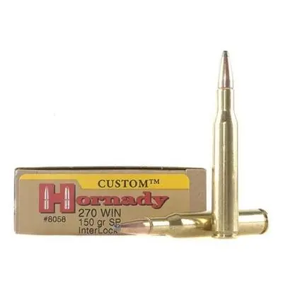 Hornady 8058 Custom 270 Win 150 gr InterLock Spire Point 20 Round Box