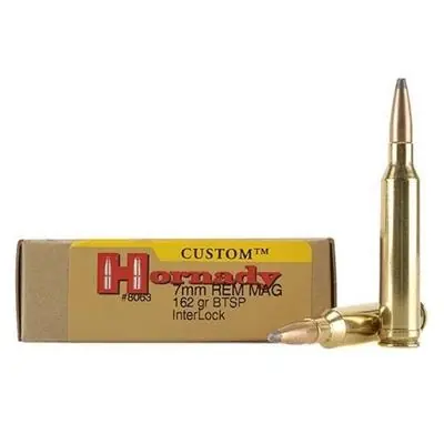 Hornady 8063 Dangerous Game 7mm Rem Mag 162 gr InterLock Boat Tail Soft Point 20 Round Box
