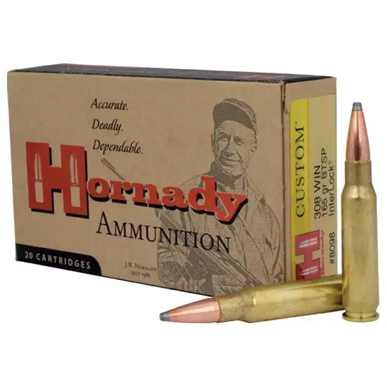 Hornady Custom 308 Winchester/7.62 NATO 165 GR InterLock BTSP 20 Round Box