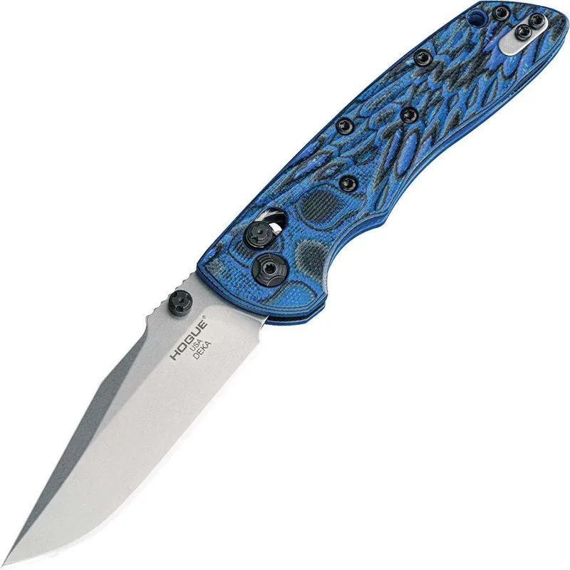 Deka 3.25" ABLE Lock Folder - Clip Point Blade Tumble Finish - G-10 Frame - G-Mascus Blue Lava