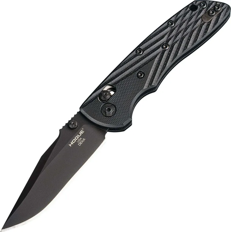 Deka 3.25" ABLE Lock Folder - Clip Point Blade Black Finish - G-10 Frame - Solid Black