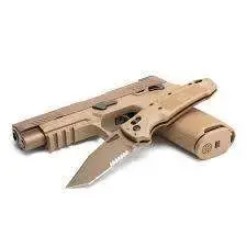 Sig K320 M17 3.5" ABLE Lock Folder - Tanto Blade Partially Serrated Coyote PVD Finish - Polymer Frame - Coyote Tan
