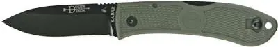 Ka-Bar 4062FG Dozier Hunter 3" Drop Point Plain AUS 8A Steel Zytel Foliage Green Handle Folding